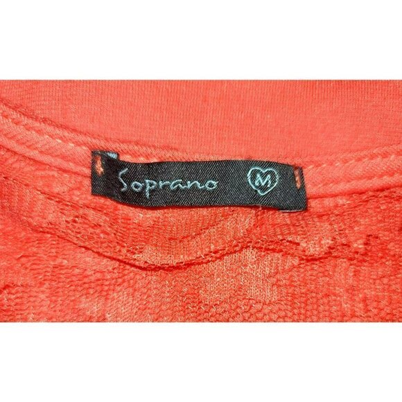 Soprano Bodycon Pink Grapefruit Dress w/ Lace- Size Medium - Picture 8 of 9